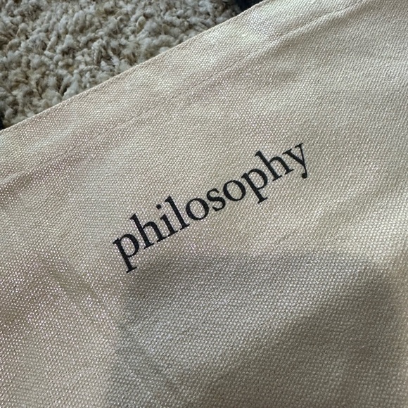Philosophy White Iridescent Tote Bag with Black Straps - Picture 2 of 5